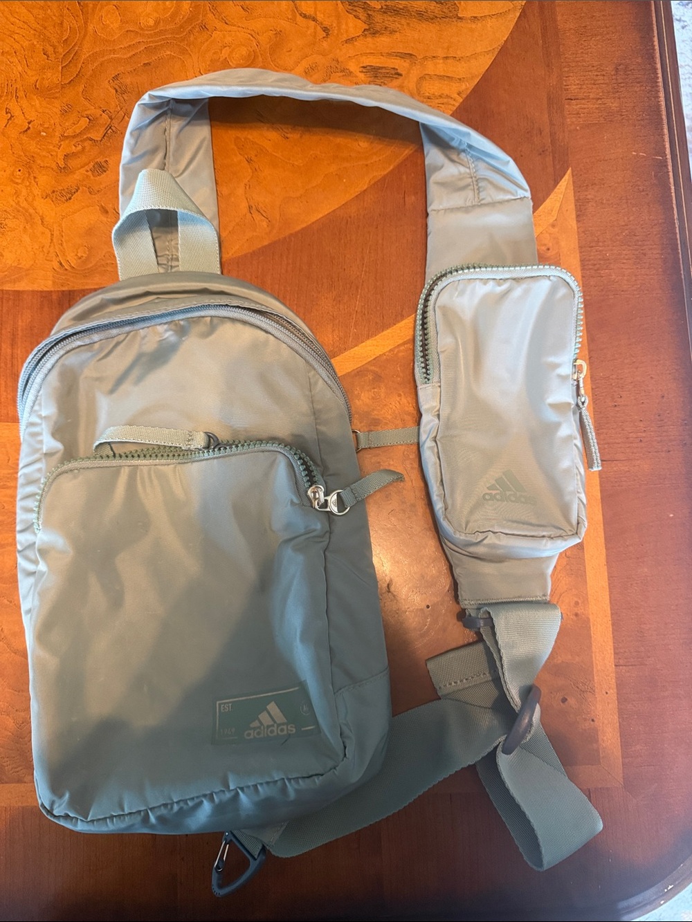 adidas Sage Green Sling Belt Bag